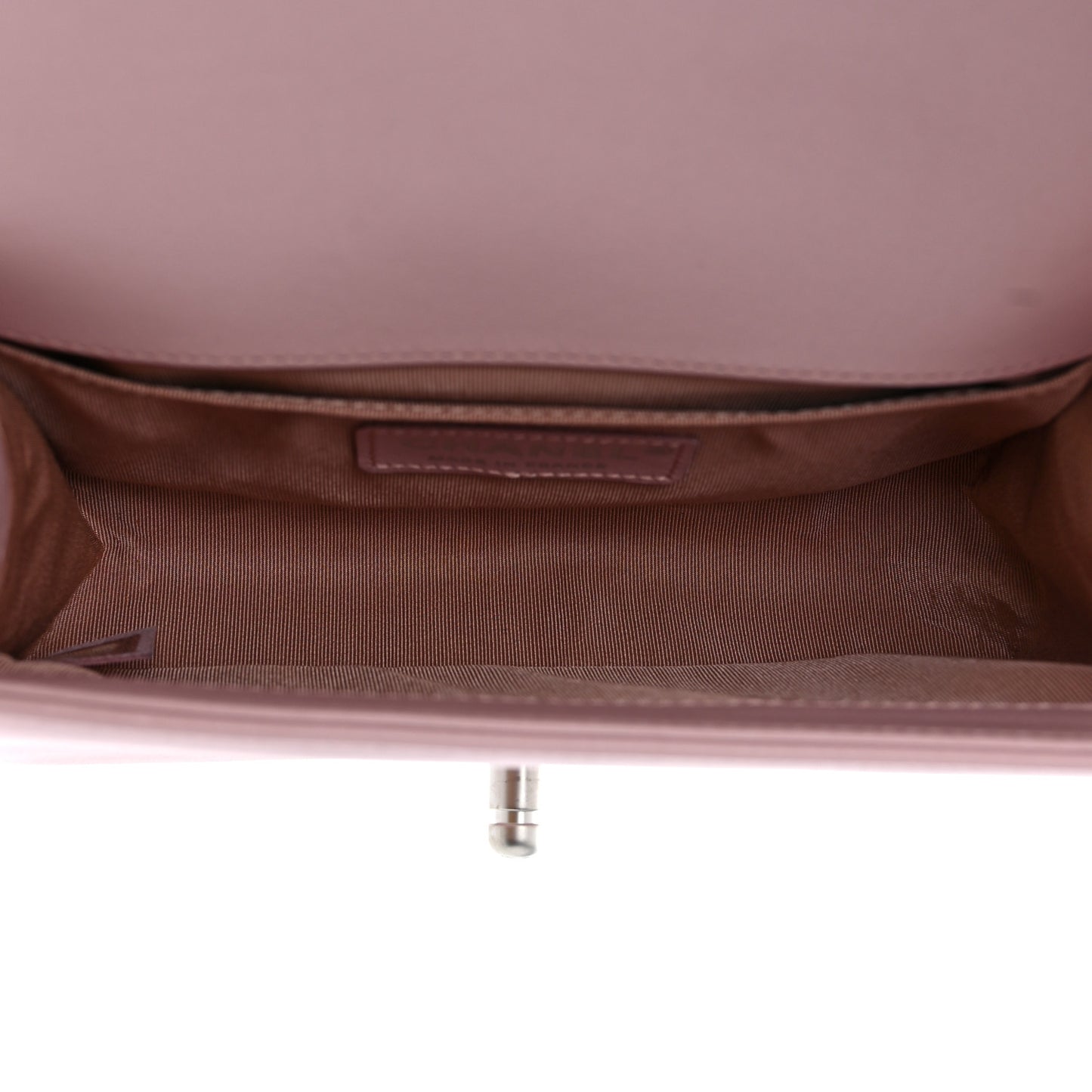 Calfskin Quilted Small Boy Flap Light Pink