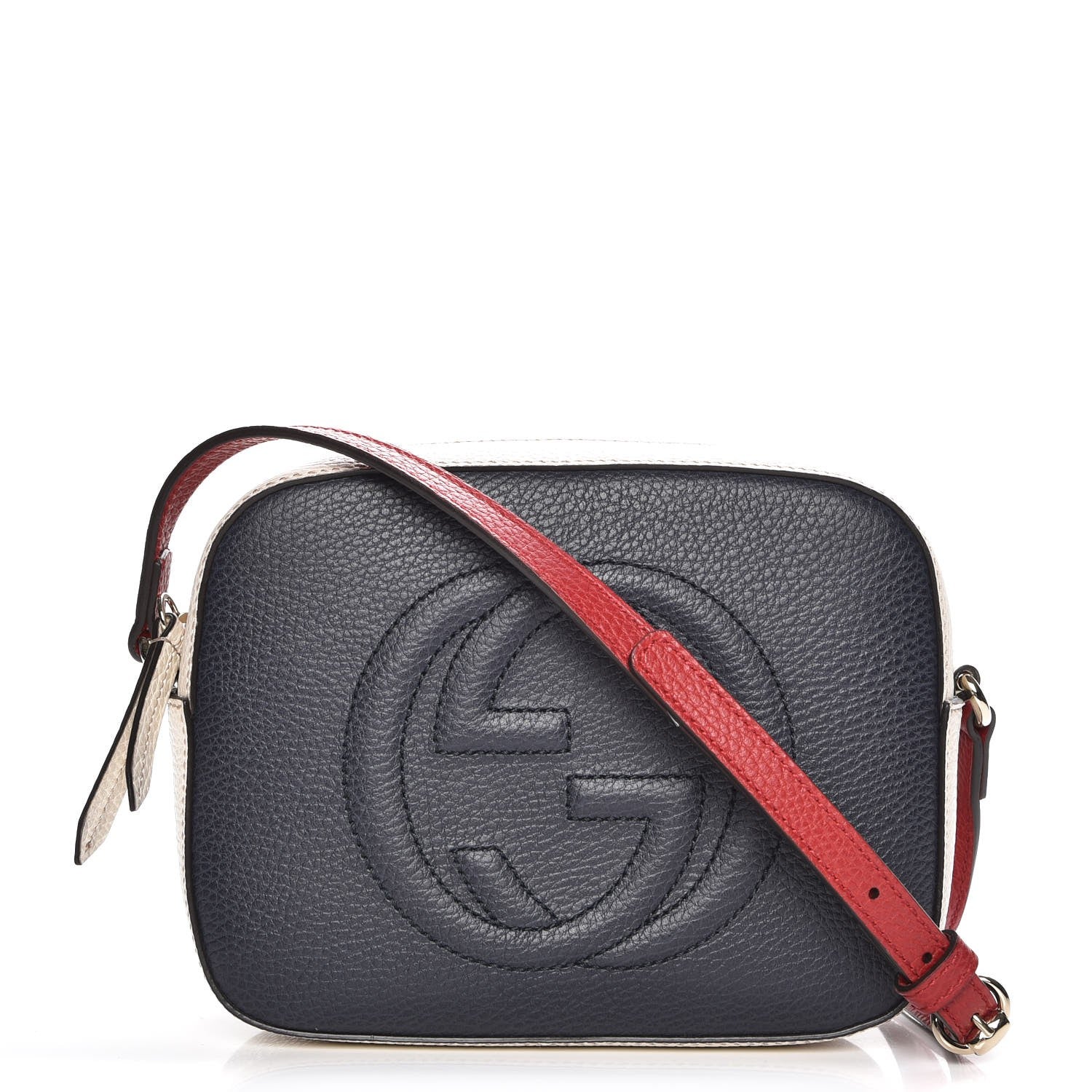 Gucci Dollar Calfskin Small Soho Disco Bag Blue Hibiscus Red Mystic White 1 of 7