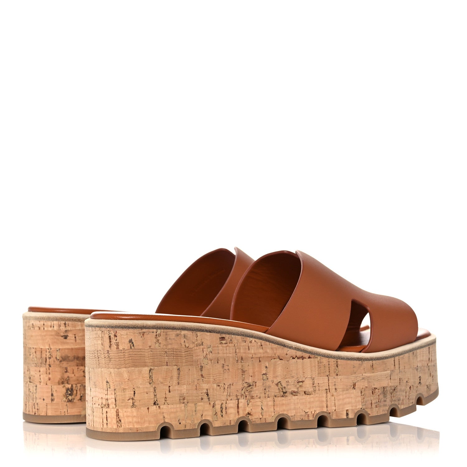 Hermes Calfskin Cork Eze 30 Sandals 39 Marron Glaise 4 of 10