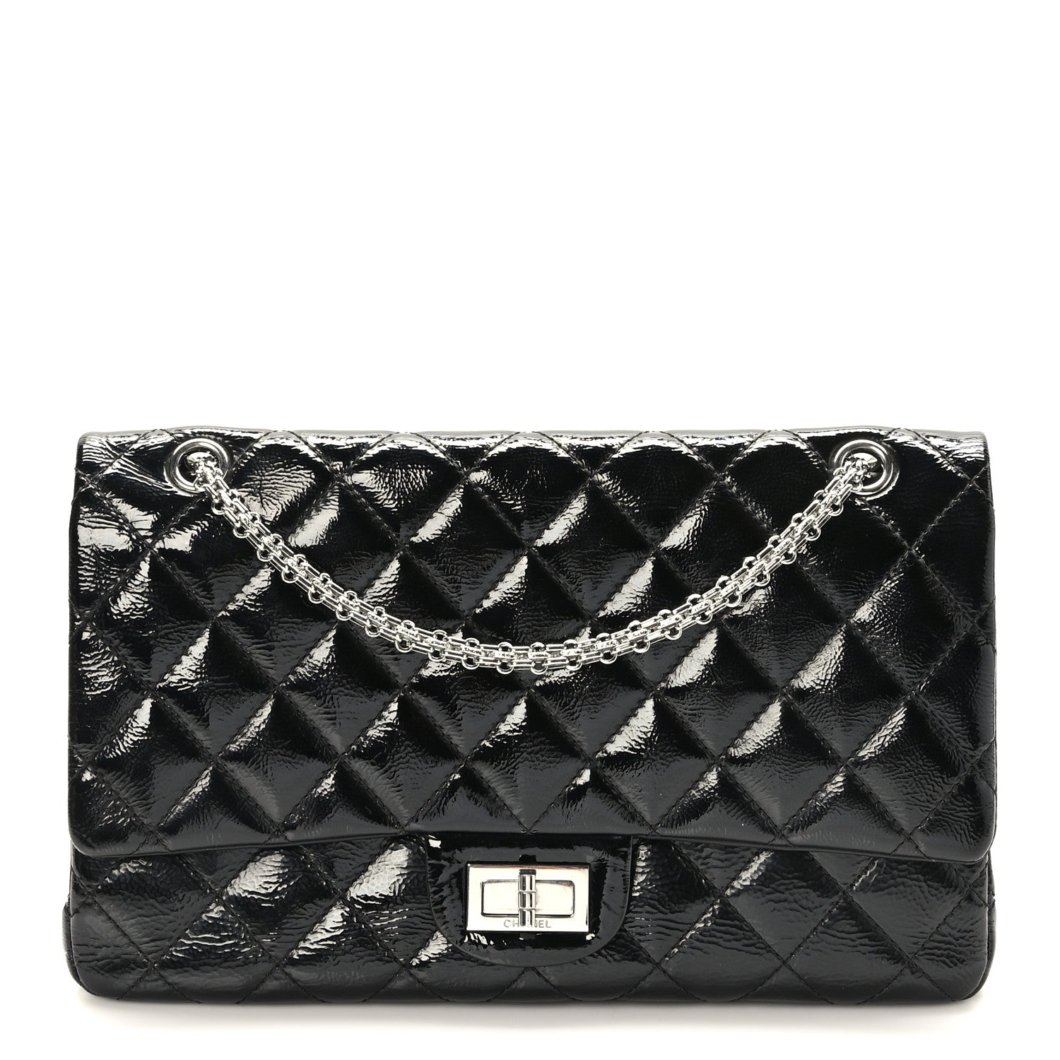 Chanel Distressed Patent Quilted 2.55 Reissue Flap 227 Black 1 of 9