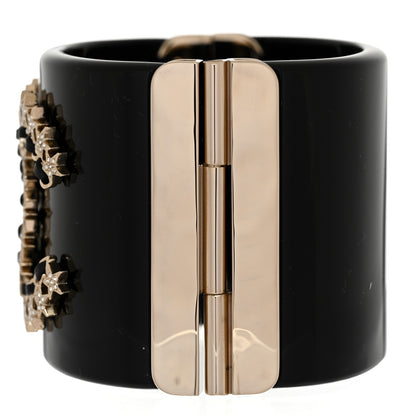 Chanel Resin Lambskin Crystal CC Star CC Cuff Black 5 of 7