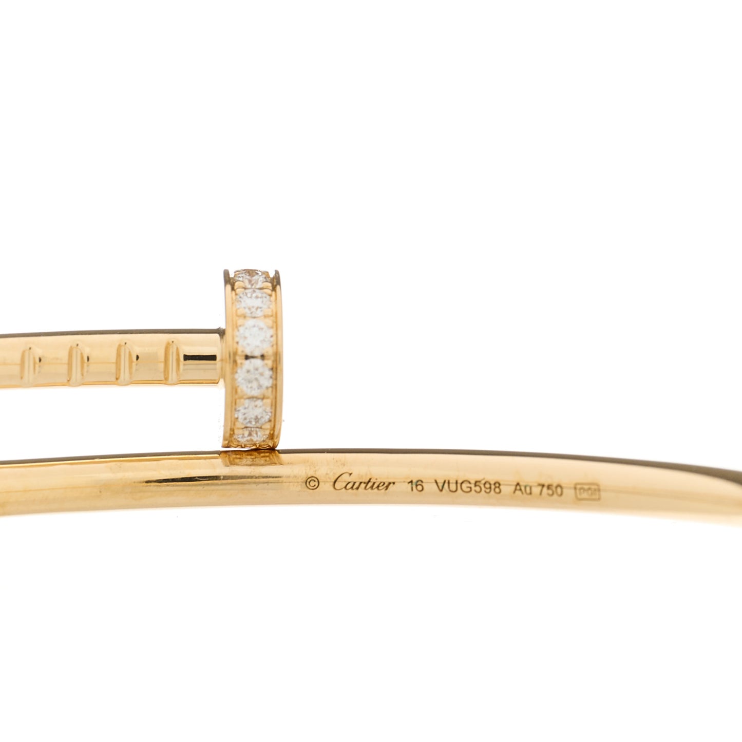 18K Yellow Gold Diamond Small Juste Un Clou Bracelet 16