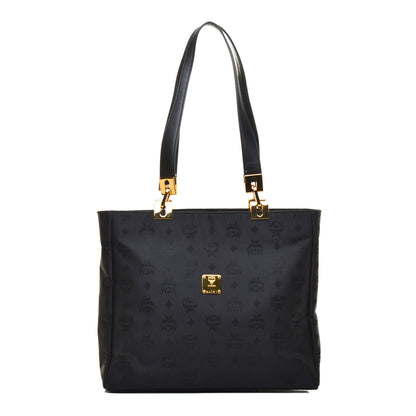 MCM Nylon Monogram Tote Black 1 of 8