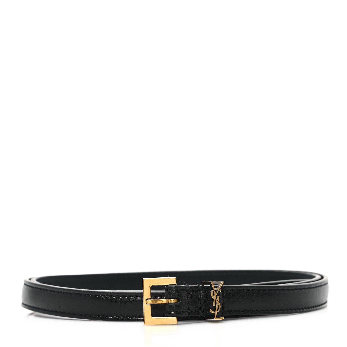Calfskin Monogram Cassandre Extra Thin Square Buckle Belt 75 30 Black