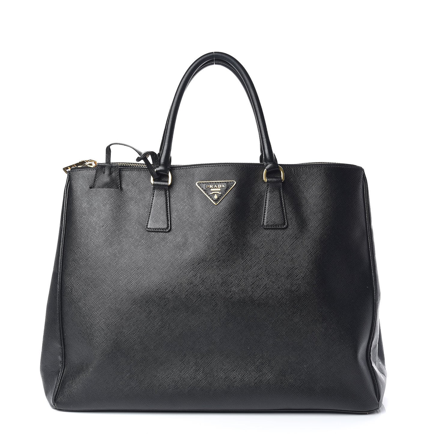 Saffiano Lux Extra Large Galleria Double Zip Tote Black