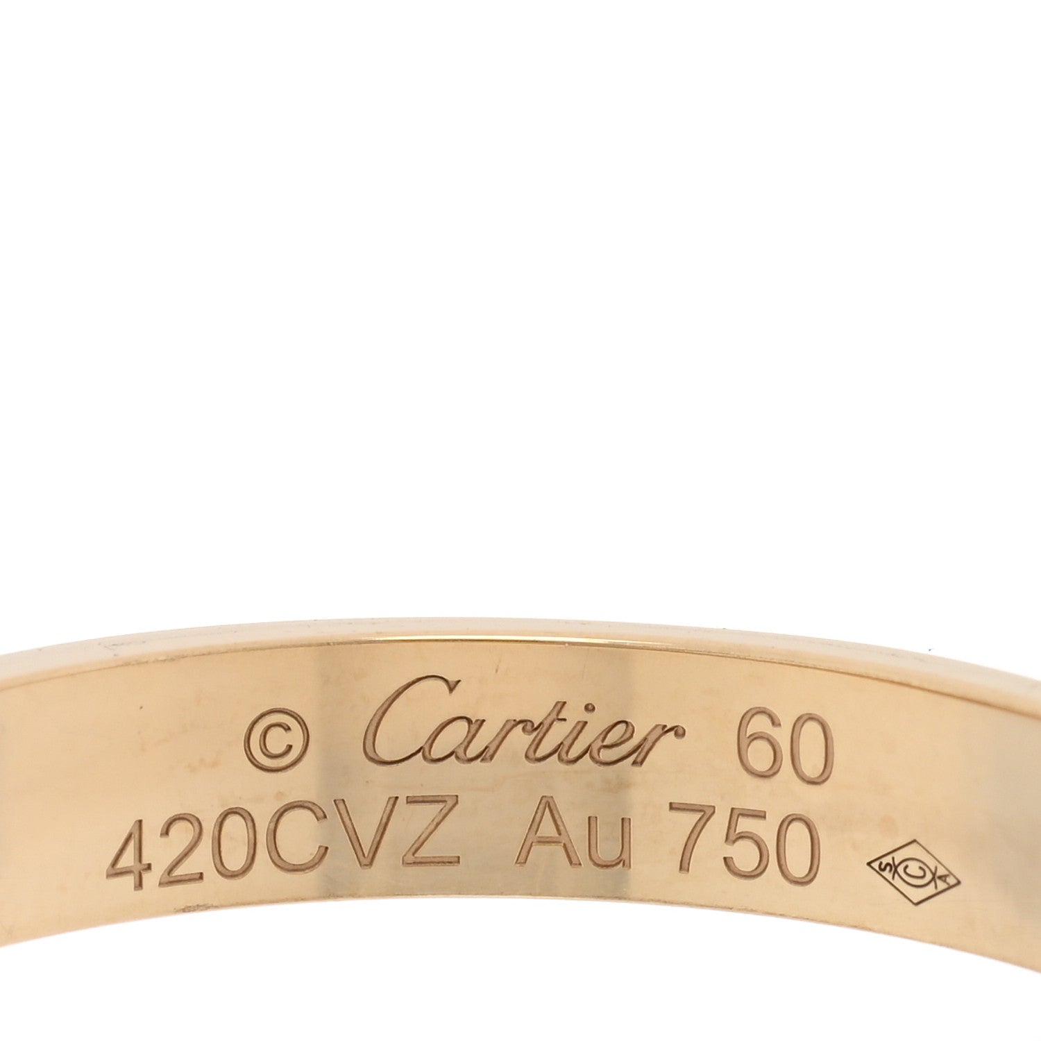 Cartier 18K Yellow Gold 3.5mm LOVE Wedding Band Ring 60 9 4 of 5