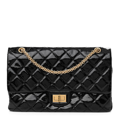 Chanel Distressed Patent Quilted 2.55 Reissue 227 Flap Black 1 of 11