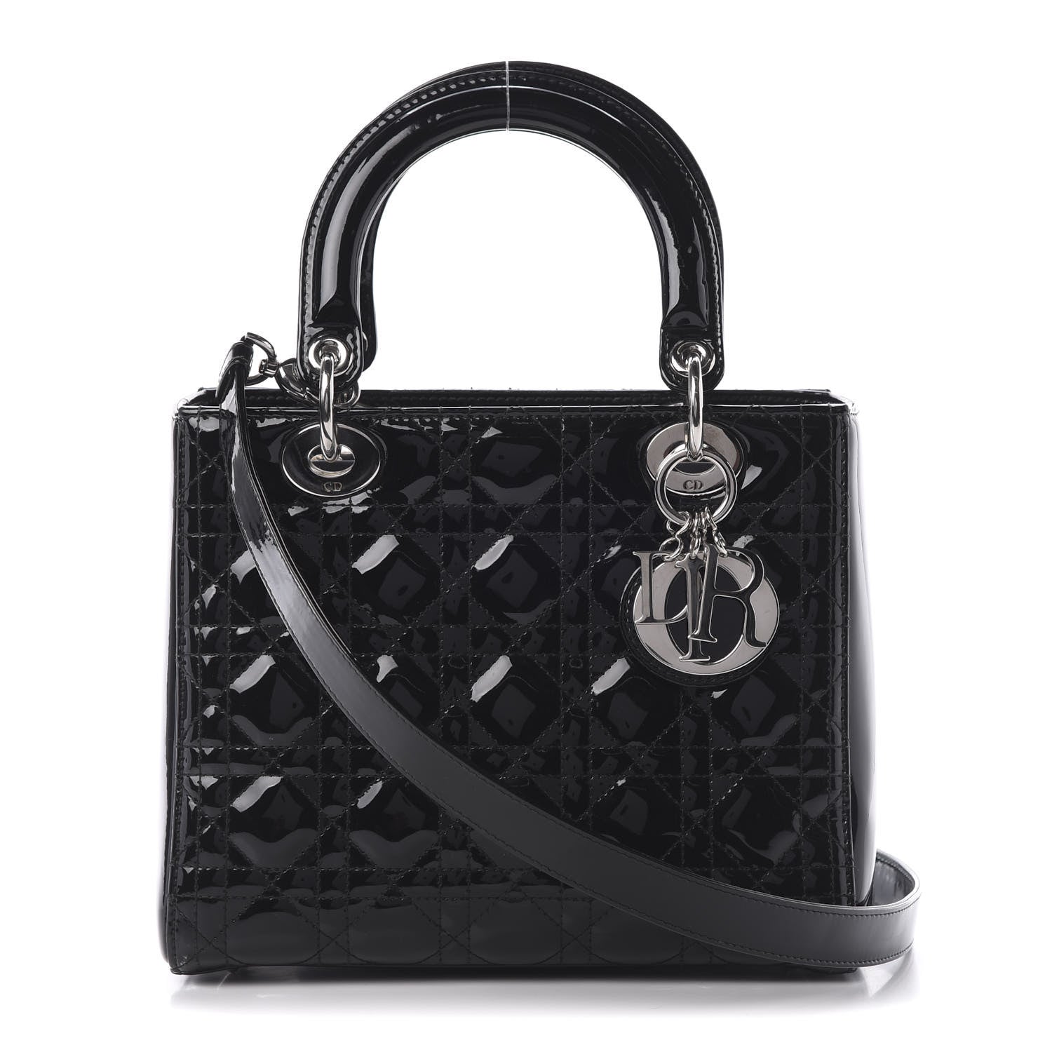 Christian Dior Patent Cannage Medium Lady Dior Black 1 of 13