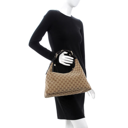 Gucci Monogram Medium Horsebit Chain Hobo Dark Brown 2 of 7
