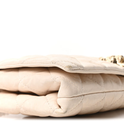 Chanel Lambskin Quilted Medium Leo Lion Flap Clutch Beige 9 of 10