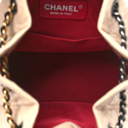 Chanel Aged Calfskin Quilted Small Gabrielle Backpack Beige Black 5 of 10