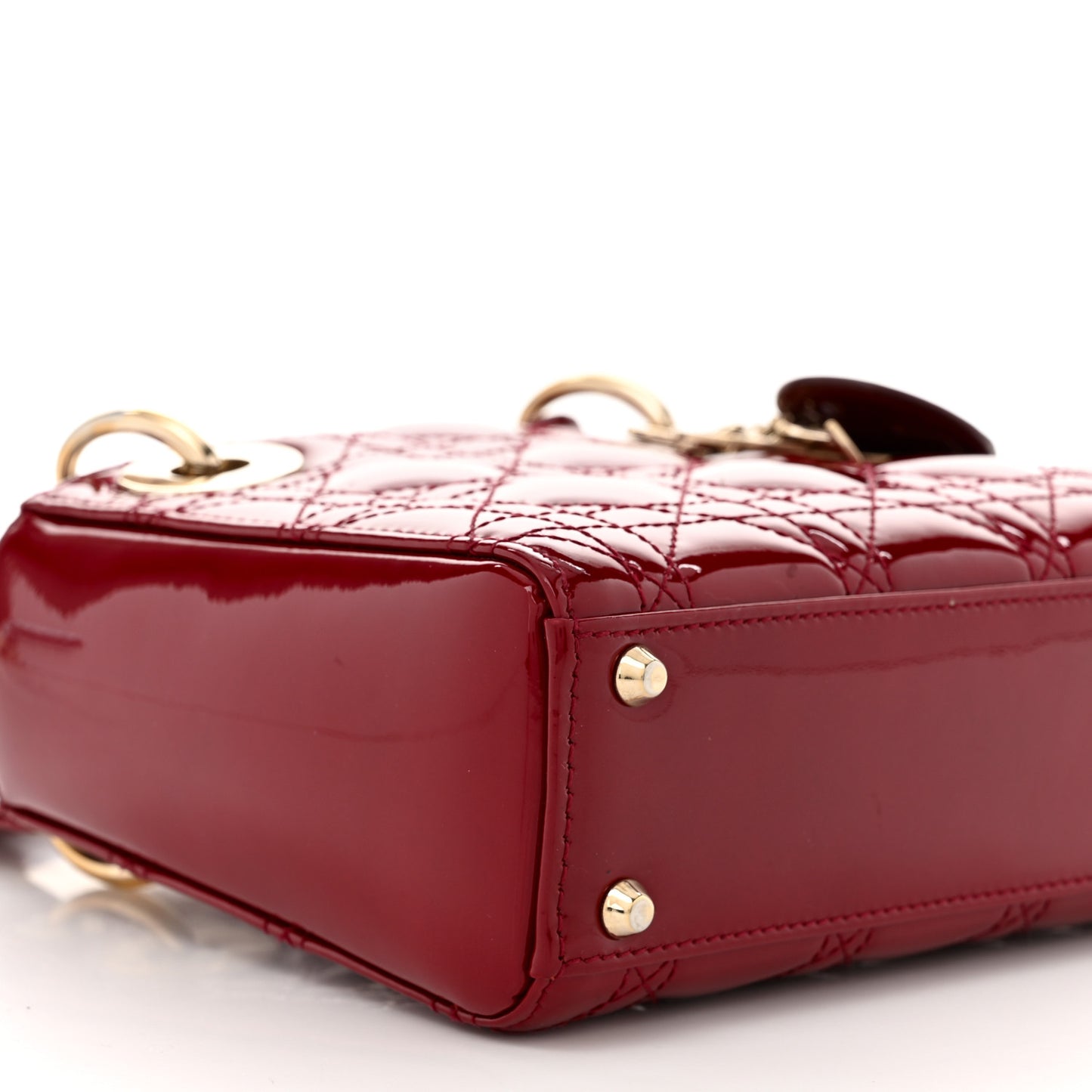 Patent Cannage Mini Lady Dior Red