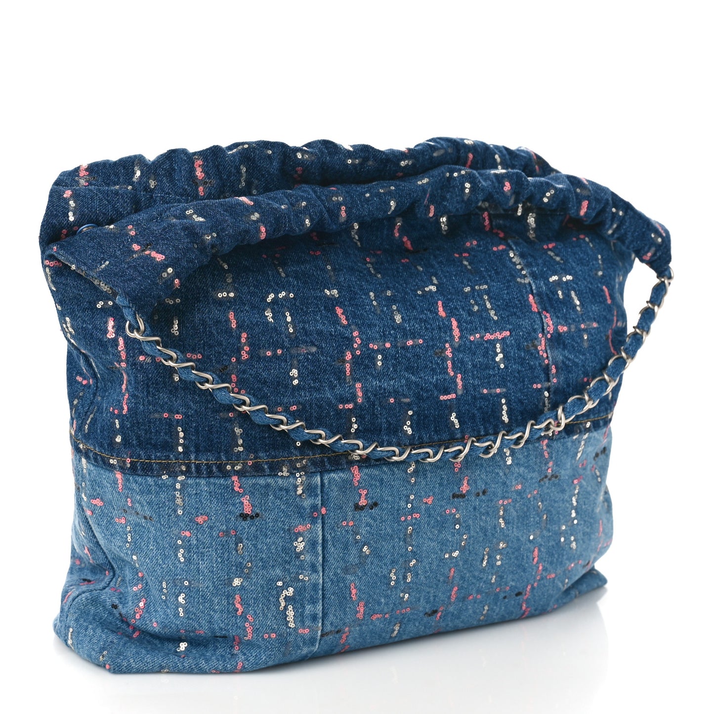 Denim Sequin Chanel 22 Blue
