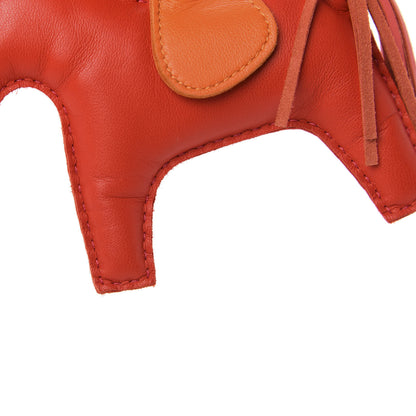 Hermes Milo Lambskin Grigri Rodeo Horse Bag Charm MM Rouge Rose Indien Jaipur Feu 3 of 5