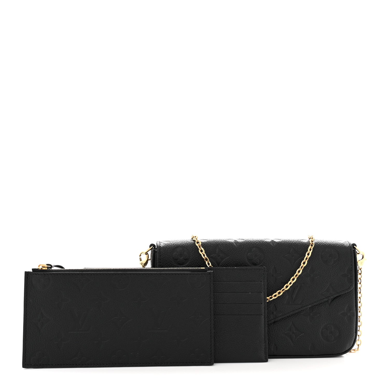 Louis Vuitton Empreinte Pochette Felicie Chain Wallet Black 3 of 12