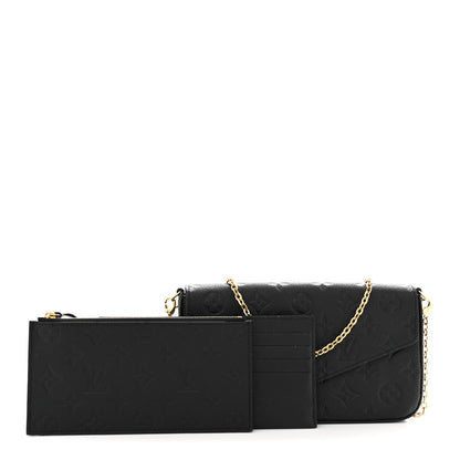 Louis Vuitton Empreinte Pochette Felicie Chain Wallet Black 3 of 12