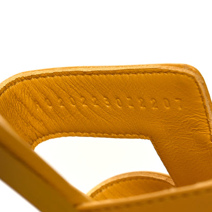 Hermes Box Calfskin Oran Sandals 40 Jaune Citron 6 of 8
