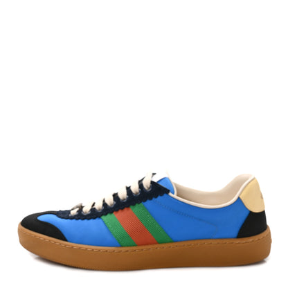 Gucci Nylon Suede Web Womens G74 Sneakers 37.5 Black Bright Splash 1 of 9
