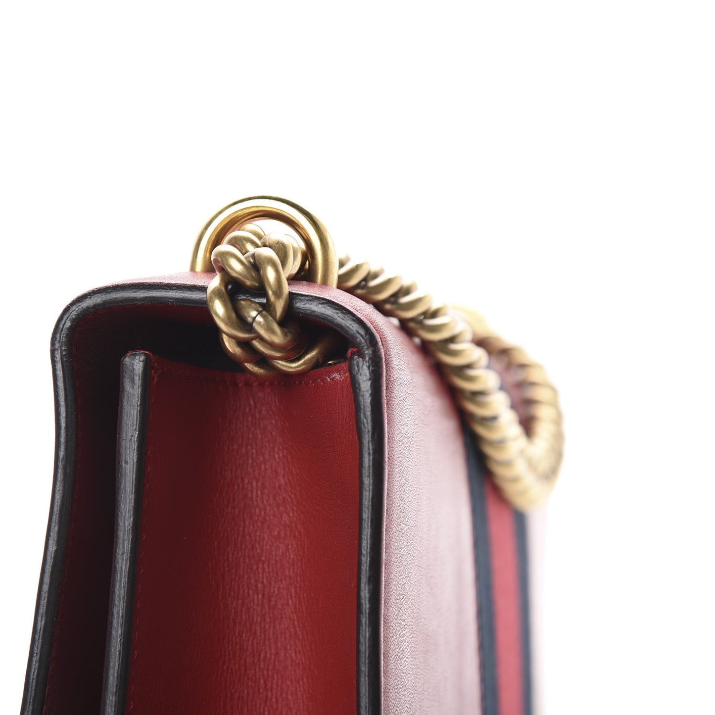 Calfskin Web Medium Peony Chain Shoulder Bag Red