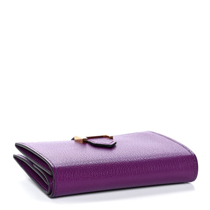 Hermes Chevre Mysore Mini Bearn Wallet Anemone 4 of 10