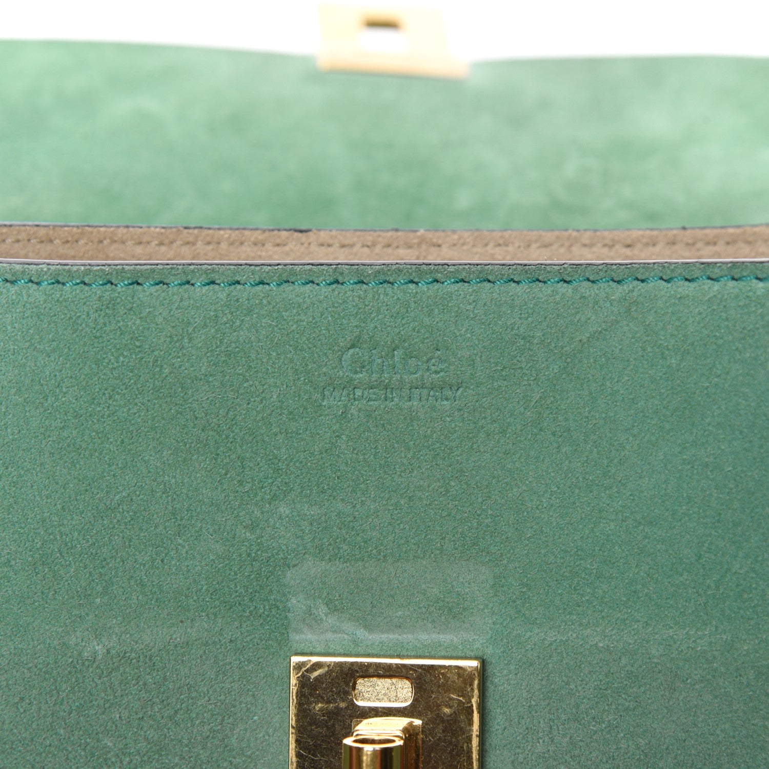 Chloe Suede Smooth Calfskin Mini Drew Shoulder Bag Happy Green 7 of 10
