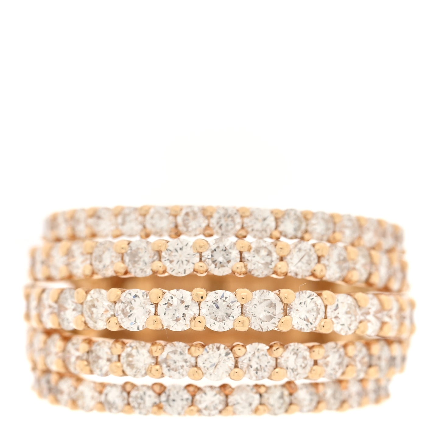 14K Yellow Gold Diamond 3.15ctw Cluster Band Ring 53 6.25