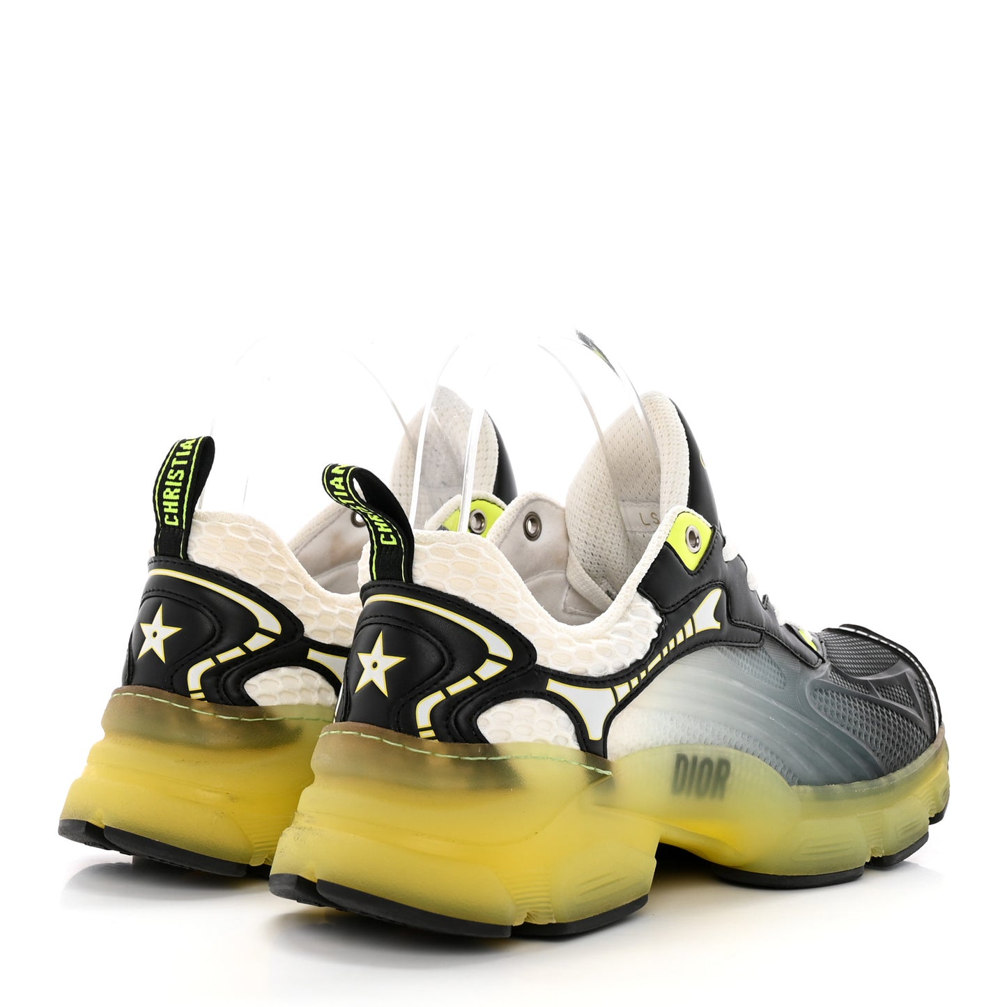 Matte Technical Fabric Mesh Dior Vibe Sneakers 38 White Yellow