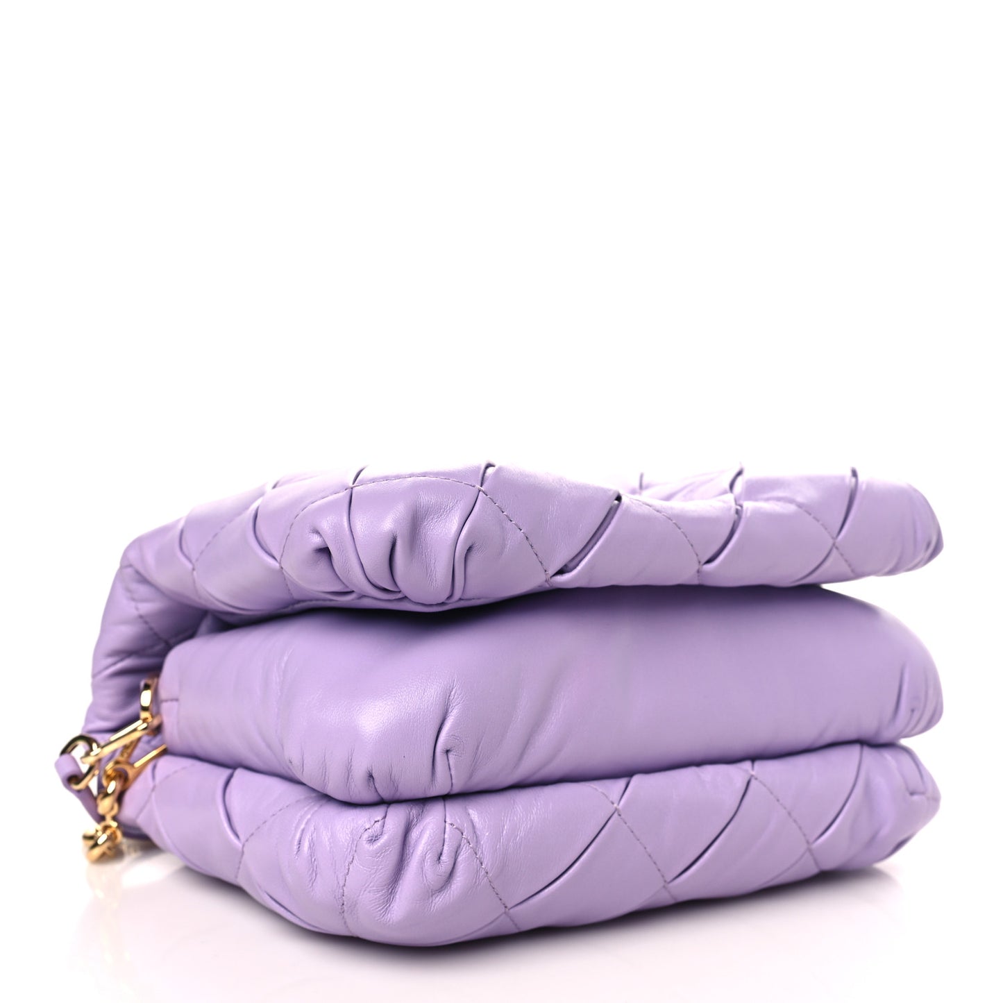Lambskin Pleated Goya Puffer Bag Light Mauve