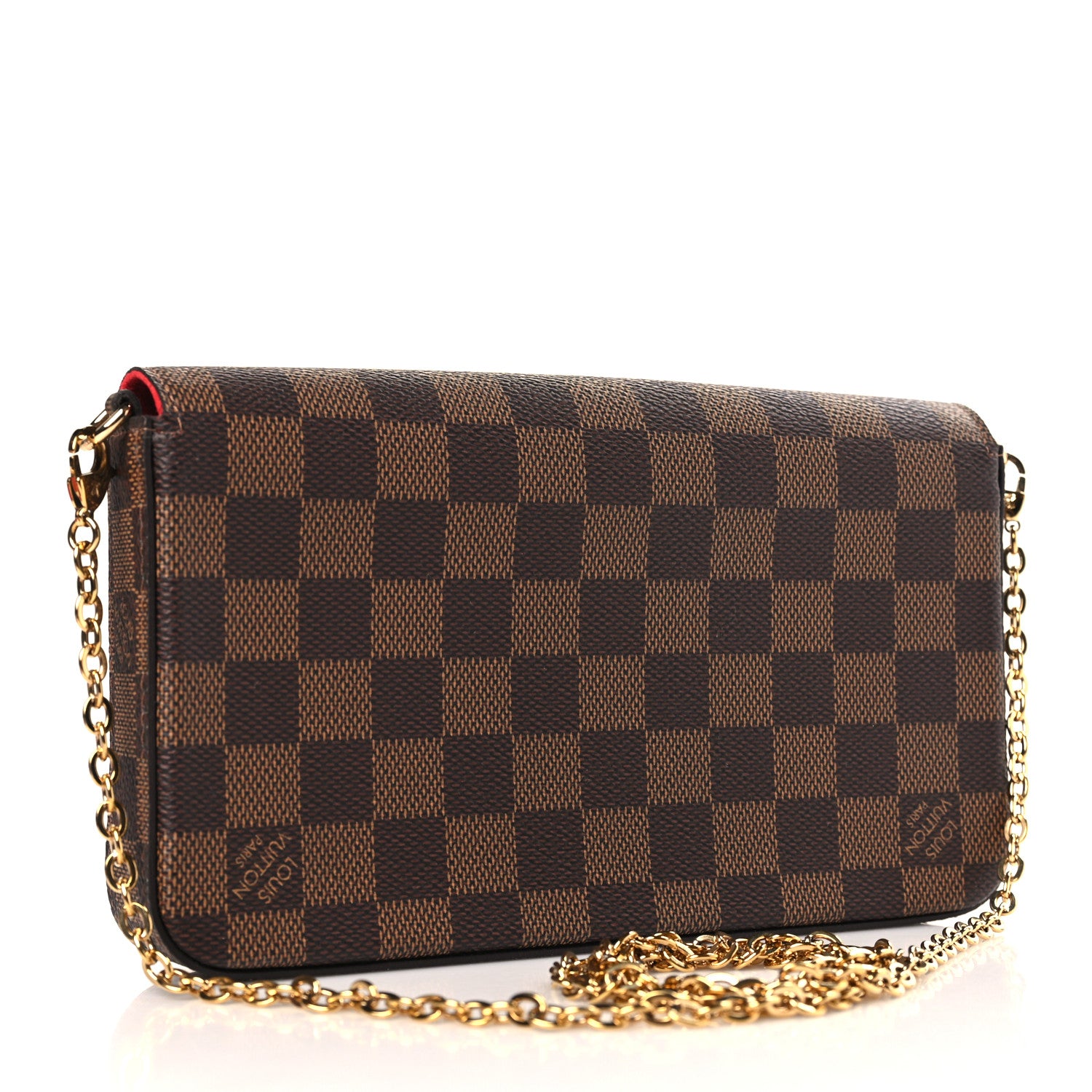 Louis Vuitton Damier Ebene Pochette Felicie Chain Wallet 4 of 9
