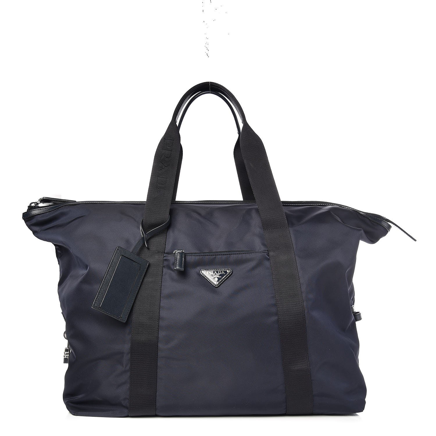 Prada Tessuto Nylon Saffiano Duffel Bag Blue 1 of 9