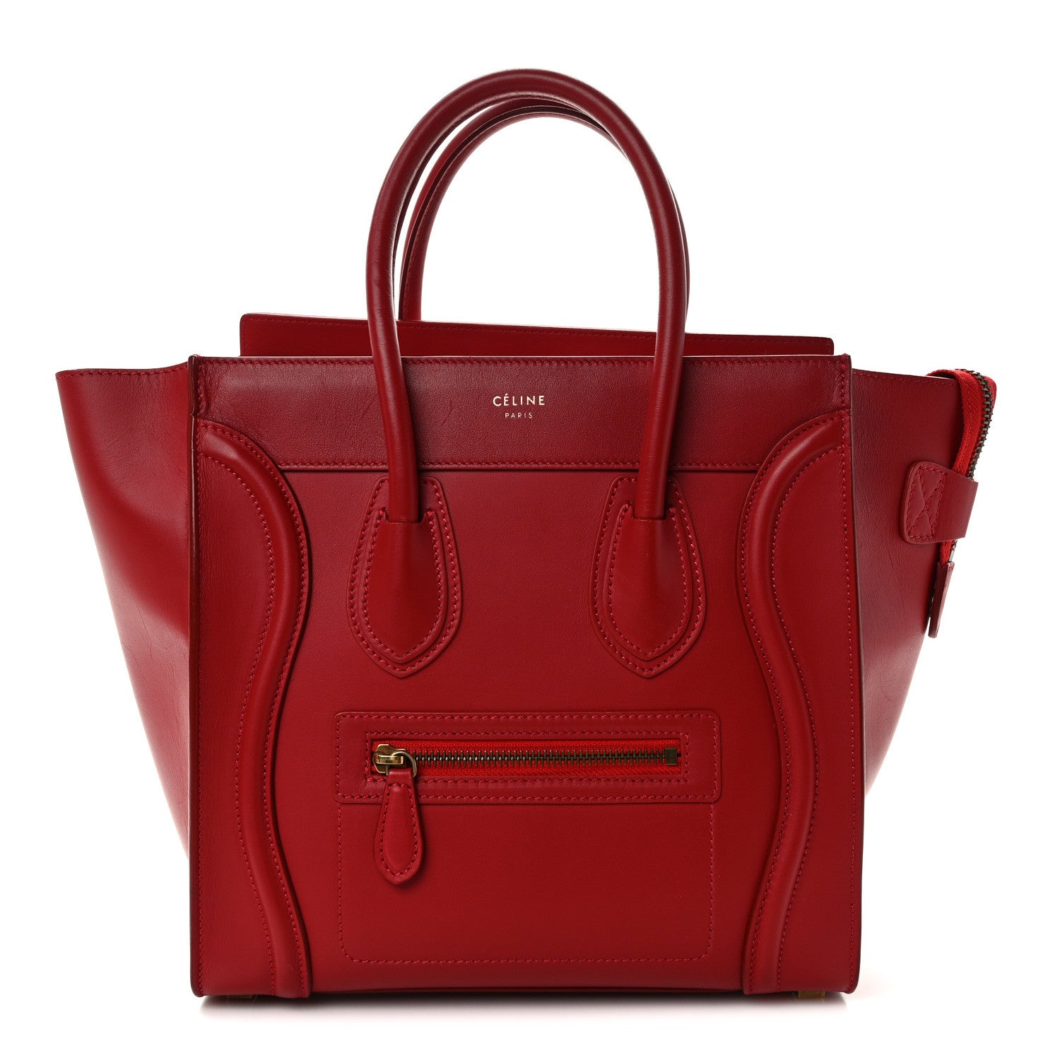 Celine Smooth Calfskin Micro Luggage Red 1 of 8