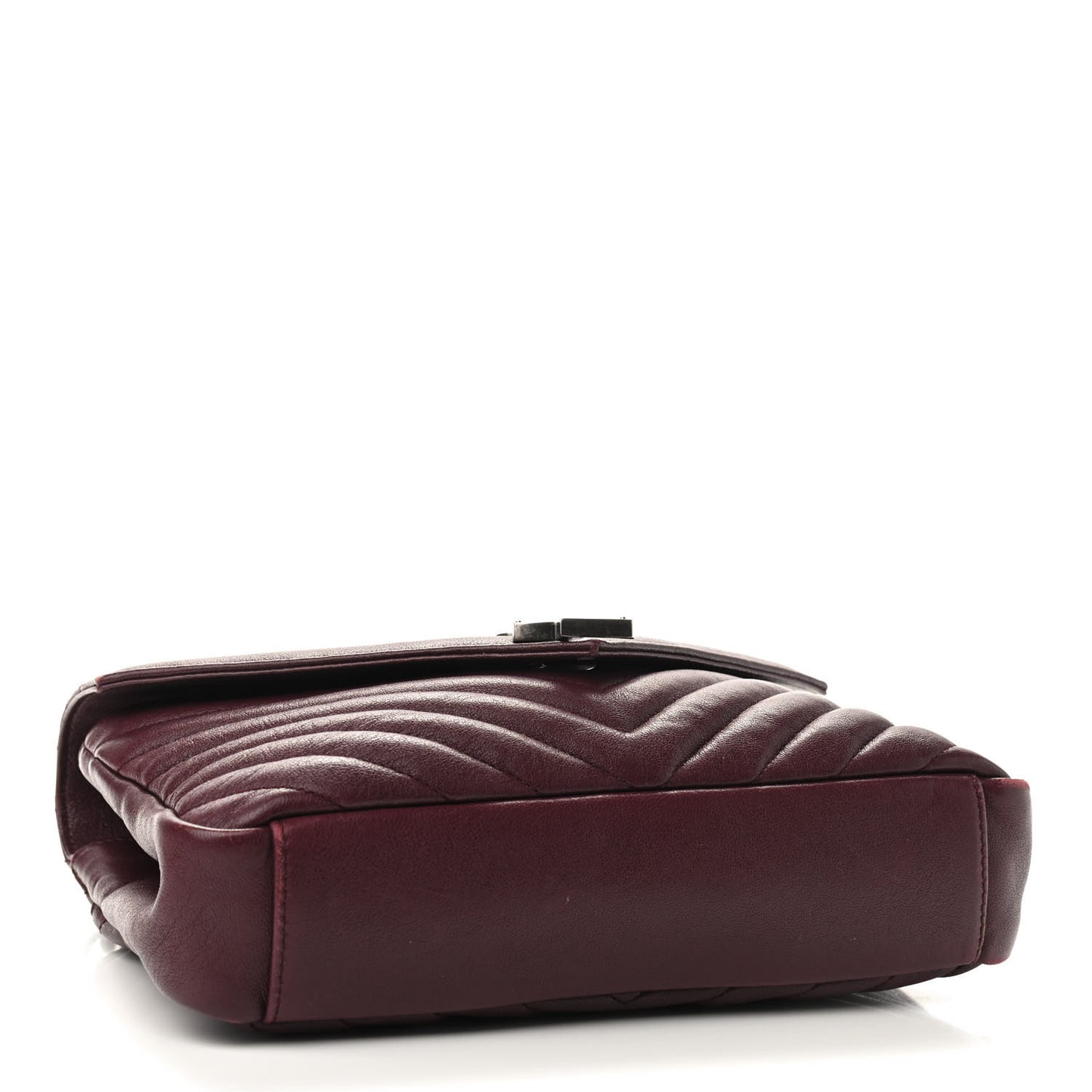 Sheepskin Matelasse Chevron Monogram Medium College Bag Rouge Legion