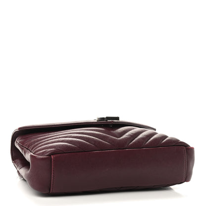 Saint Laurent Sheepskin Matelasse Chevron Monogram Medium College Bag Rouge Legion 3 of 7