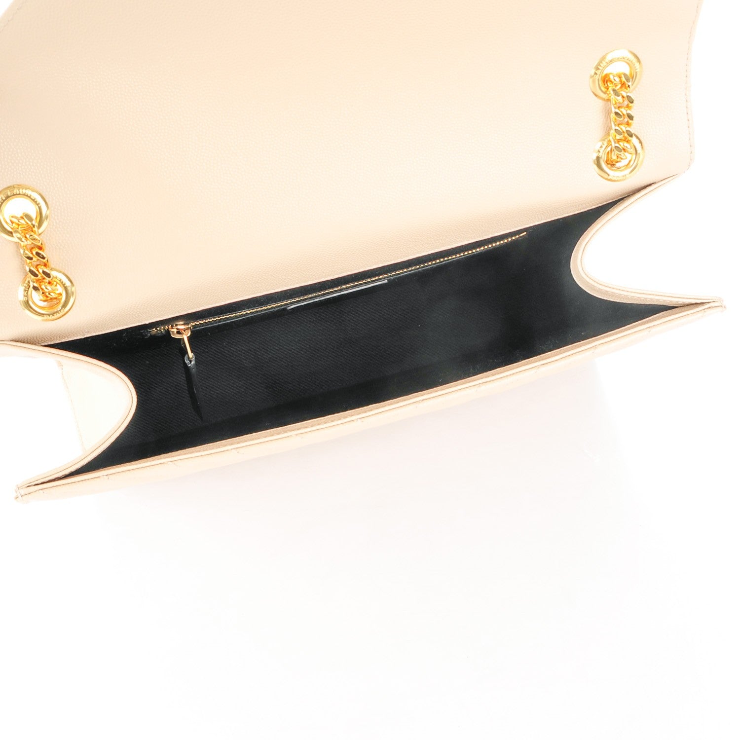 Saint Laurent Grain De Poudre Matelasse Chevron Large Monogram Satchel Nude Powder 5 of 7