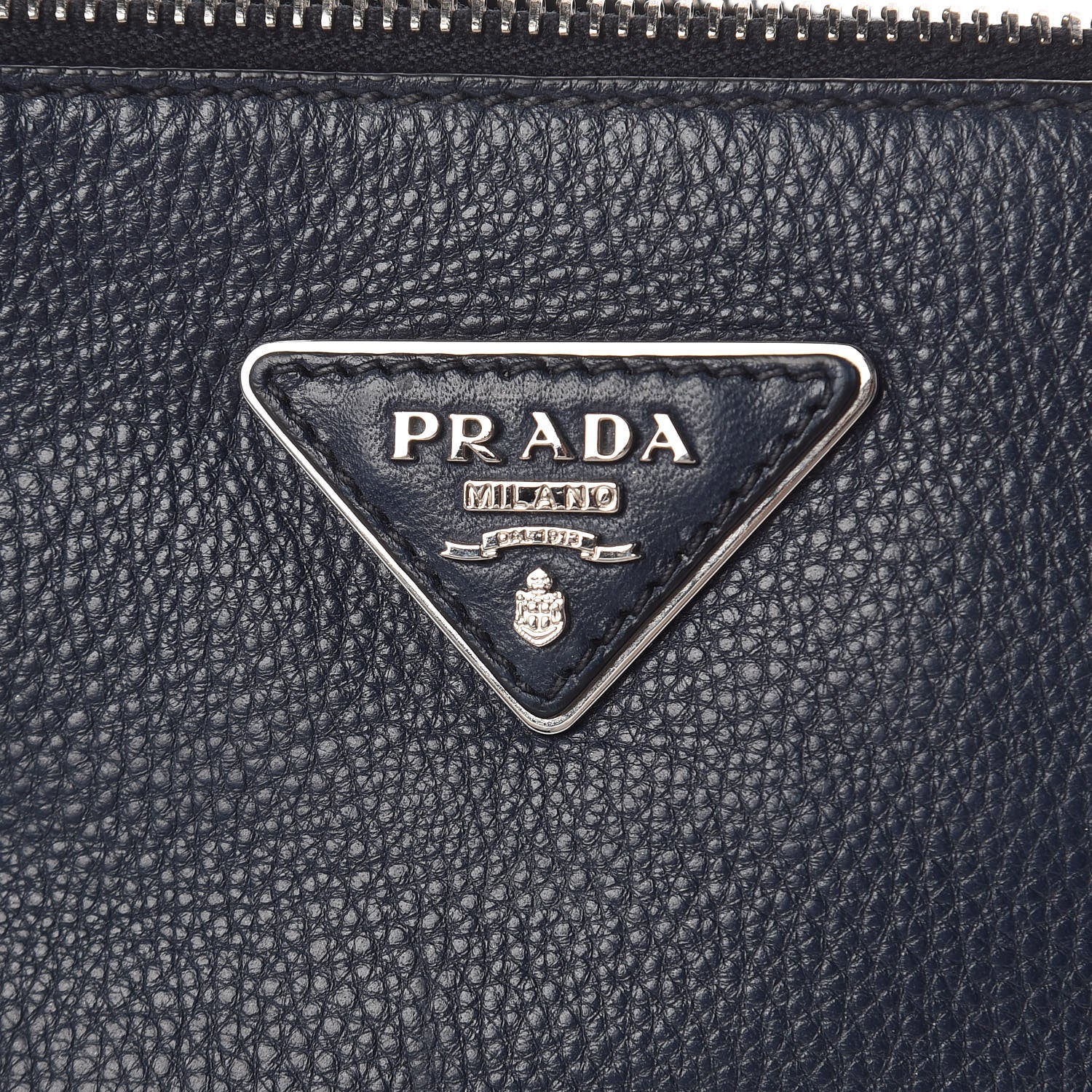 Prada Vitello Daino Zippered Crossbody Bag Baltico 7 of 13