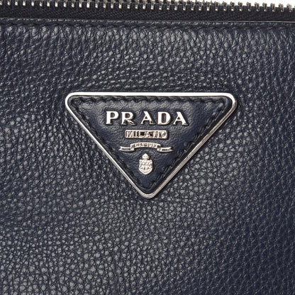 Prada Vitello Daino Zippered Crossbody Bag Baltico 7 of 13