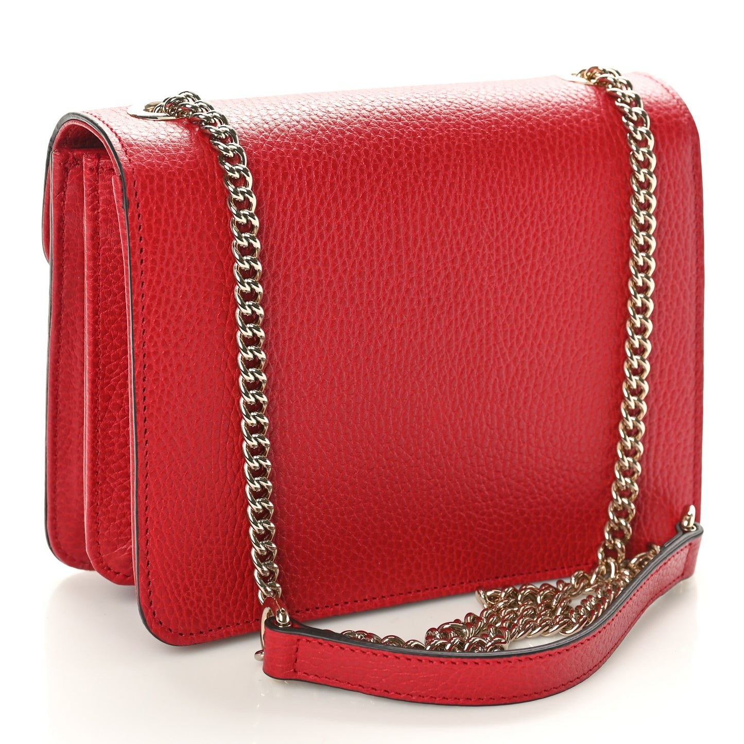 Dollar Calfskin Small Interlocking G Shoulder Bag Red