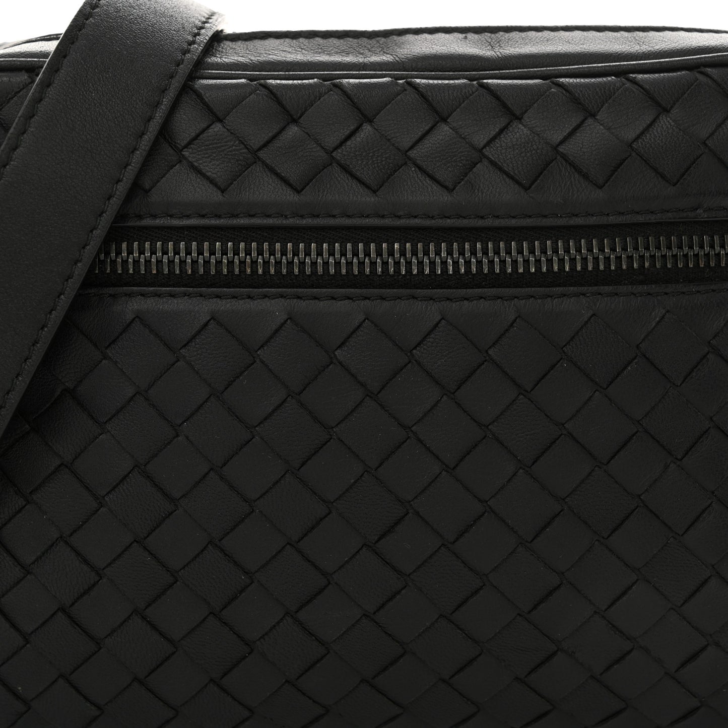 Nappa Intrecciato Crossbody Messenger Ebano