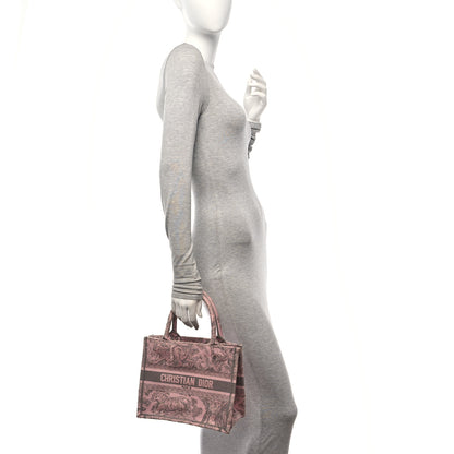 FASHIONPHILE Canvas Embroidered Small Dioriviera Toile De Jouy Book Tote Pink 2 of 10