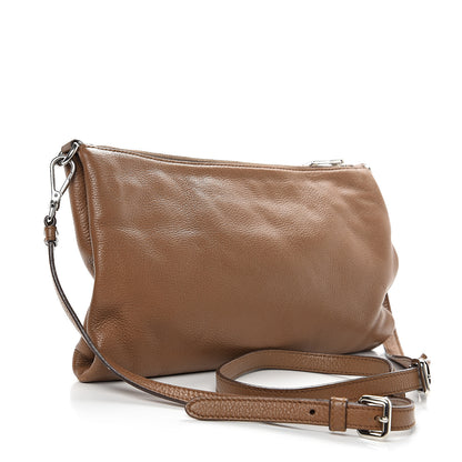 Prada Vitello Daino Zippered Crossbody Bag Palissandro 2 of 8