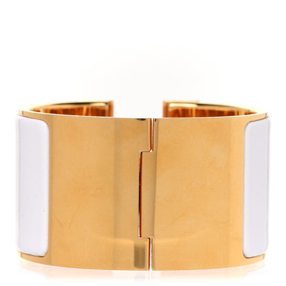 Hermes Enamel Extra Wide Clic Clac H Bracelet PM White 3 of 6
