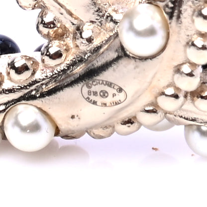 Chanel Resin Pearl Twisted CC Brooch Gold 3 of 5