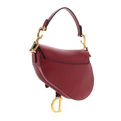 Christian Dior Grained Calfskin Mini Saddle Bag Red 3 of 10