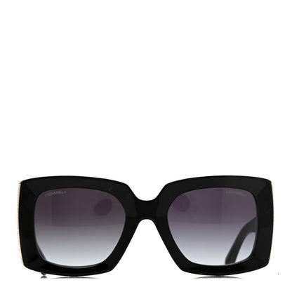 Chanel Acetate Rectangle Sunglasses 5435 Black 2 of 8