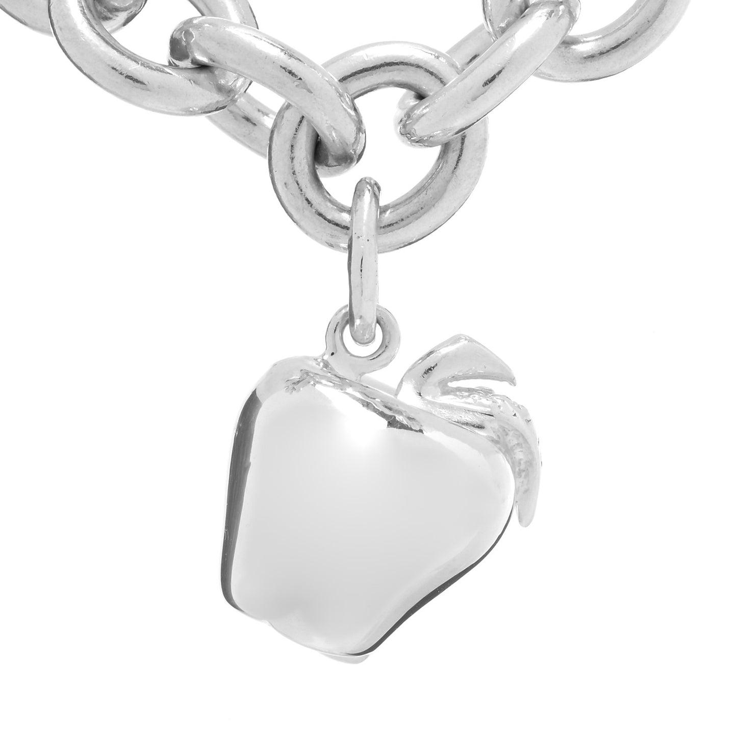 Sterling Silver Apple Charm Bracelet