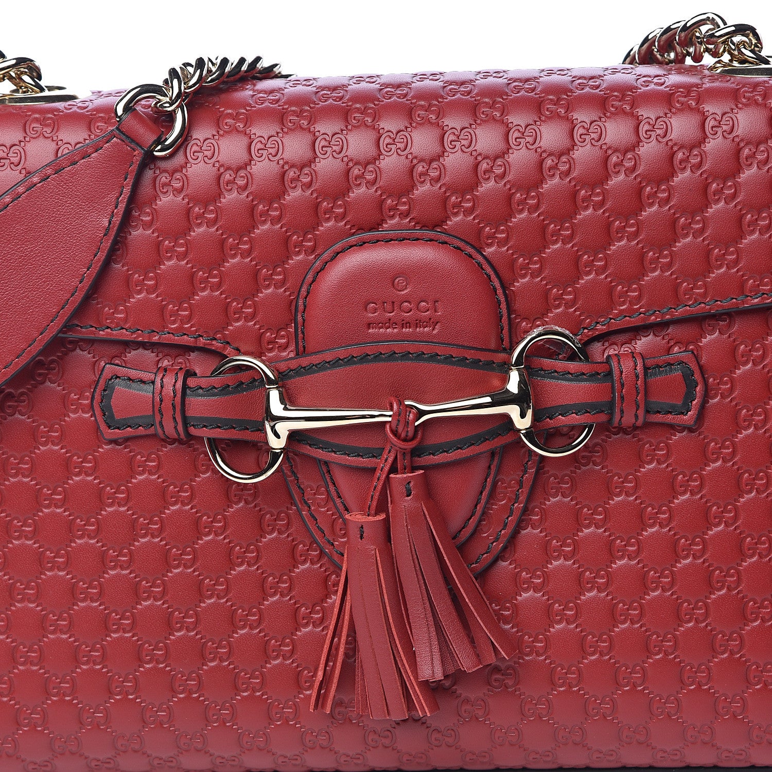 Gucci Microguccissima Medium Emily Chain Shoulder Bag Red 10 of 10
