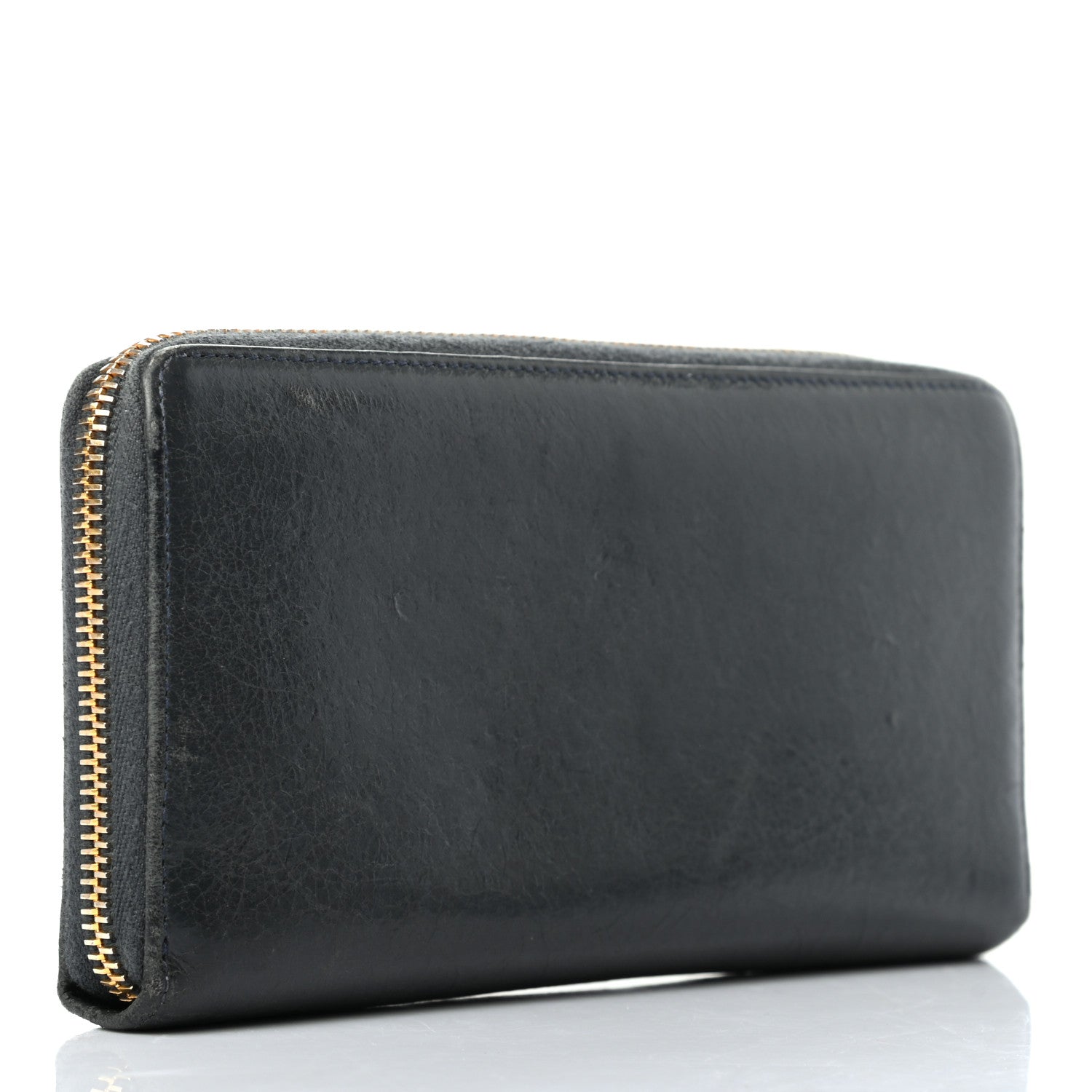 Balenciaga Agneau Giant 12 Gold Hardware Continental Zip Around Wallet Anthracite 3 of 8