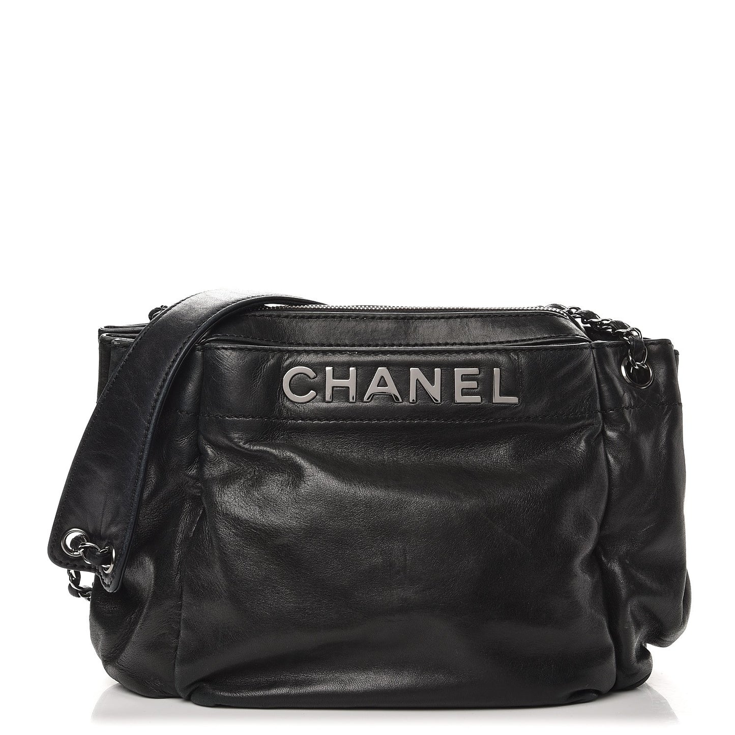 Lambskin Lax Accordion Hobo Black