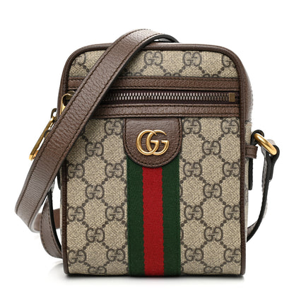 Gucci GG Supreme Monogram Web Mini Ophidia Messenger Brown 1 of 9