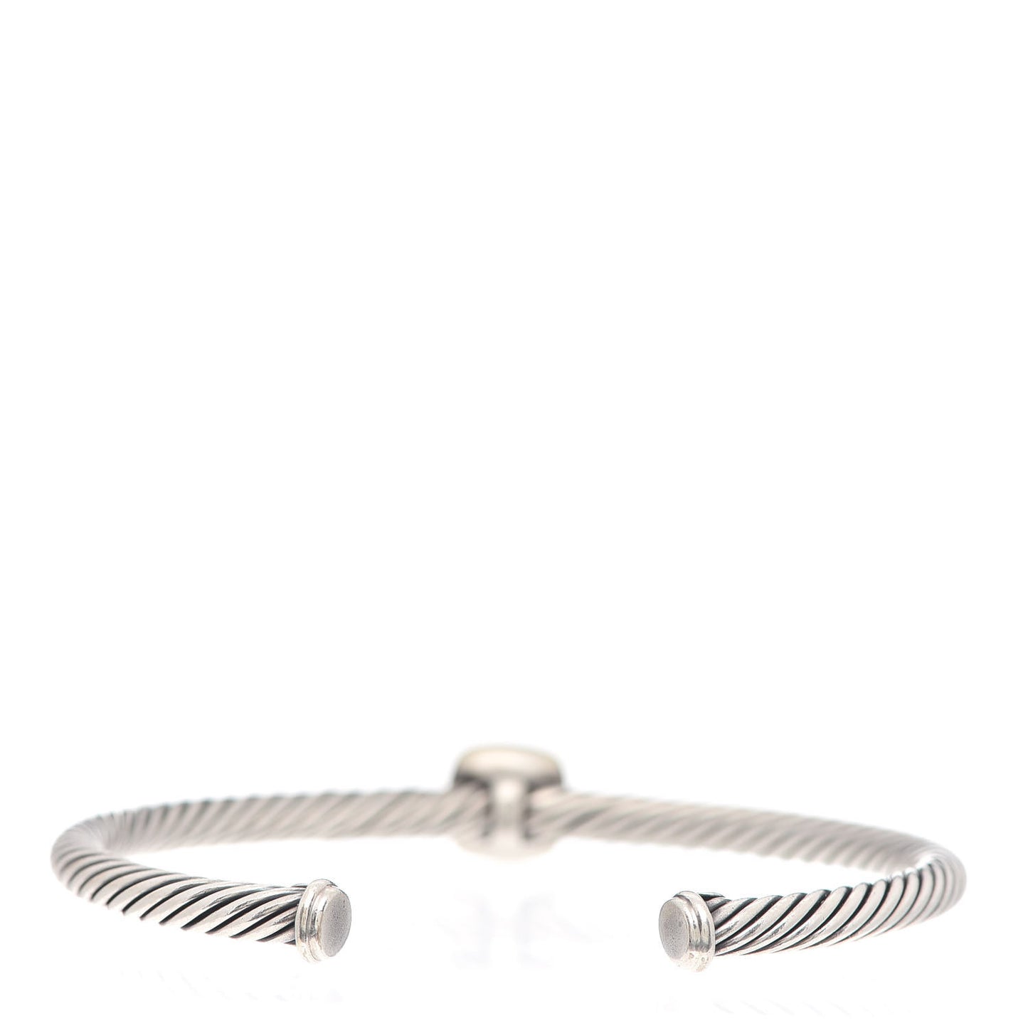 Sterling Silver 18K Yellow Gold Garnet 4mm Noblesse Cable Bracelet